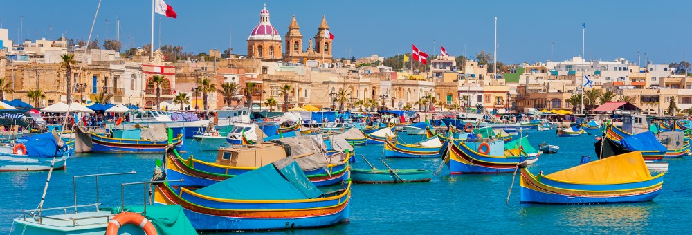 Marsaxlokk the small traditional fishing village in the south eastern region of Malta